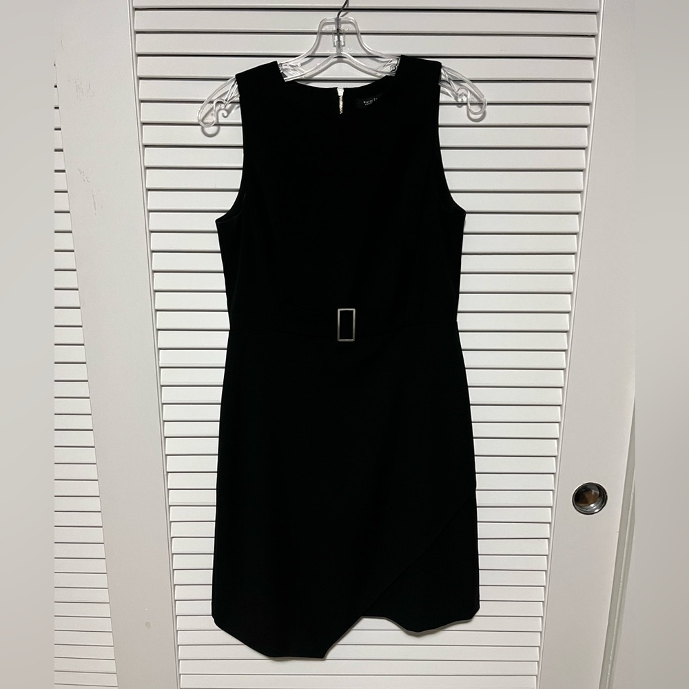 White House Black Market Asymmetrical A-Line Black Dress